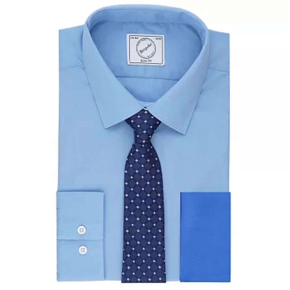 New in Package Men’s Bespoke brand‎ Three Piece Shirt Set, Blue Size Large